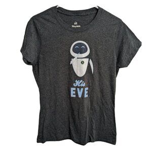 Disney Pixar "His Eve" Wall-E T-Shirt, S/M, Gray